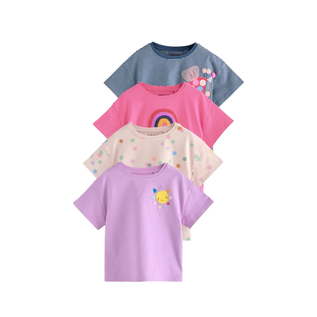 Girls Short Sleeve T-Shirt-Pack Of 4